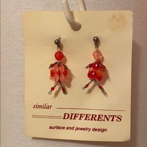 Similar Differents Handmade Pink Dangle Earrings